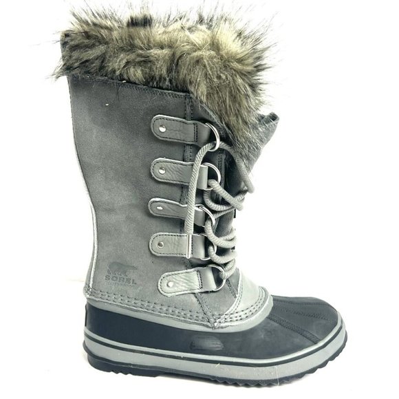 Sorel Women's Joan Of The Arctic Gray Waterproof Snow Boots, Size 7 M